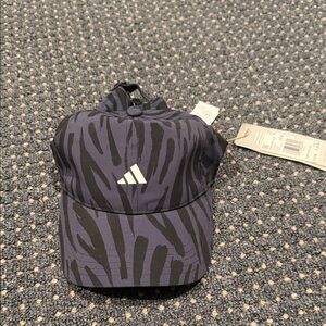 Adidas Black and Gray Zebra Print Cap